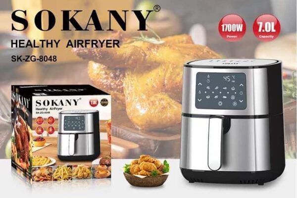 Sokany SK-8048 Essential Air Fryer , Digital , 7L , 1700W, Silver - Image 2