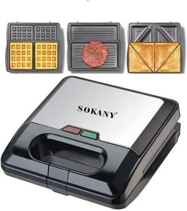 Sokany KJ-303 Sandwich Maker  3 in 1